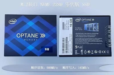 $15.95 • Buy Intel Optane Memory M10 SSD M.2 2280 16GB MEMPEK1J016GAL PCIe 3.0 3D Xpoint NVMe