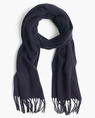 J.CREW Cashmere Scarf Navy Blue Solid Dark Muffler Wrap Pure 100% Gift New NWT • $47.60