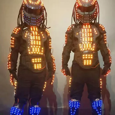 Led Robot Costume Dj Party Show Halloween Cosplay Glow Full Suit Helmet • $1255.93