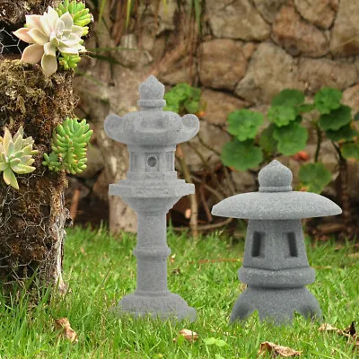  3 Pcs Resin Micro Landscape Ornament Mini Pagoda Statue Decor • £12.39