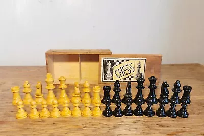 £14.95 • Buy Vintage Jaques Of London Chess Set With Original Wooden Box 2.5  King