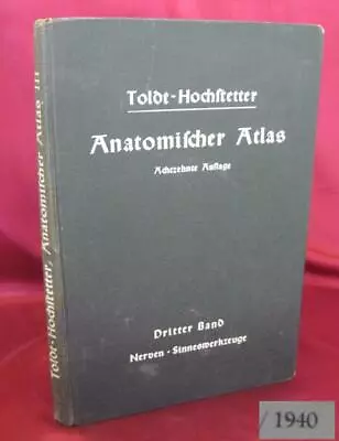 1940s ANTIQUE GERMAN MEDICAL ANATOMY BOOK ATLAS HARD COVERS GERMANY • $72