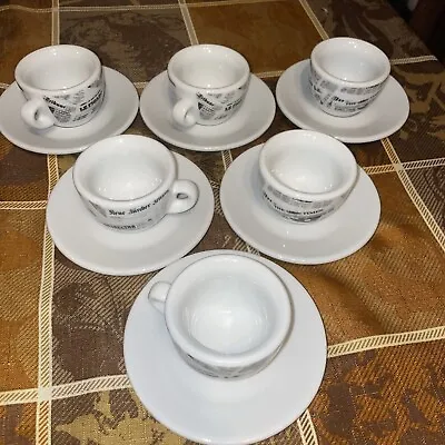 Vintage Nuova Point Cafe  Le Figaro”12 Pcs Set Espresso Cup & Saucer Italy • $79.99