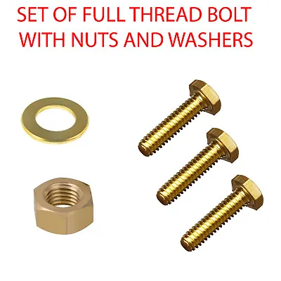 £5.75 • Buy M6 M8 BRASS Sets Bolts Nuts And Washers -Full Thread Bolts DIN 933 