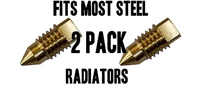 Radiator BLEED SCREW AIR / VALVE VENT FITS MOST STEEL RADIATORS BRASS 2 PACK • £6.49