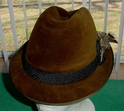 Vtg Champ 2230 Genuine Velour Fedora United Hatters Millinery Felted Master Craf • $37.86