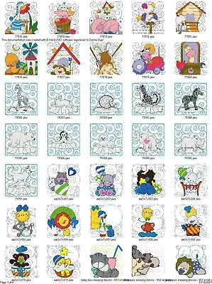 188 Cute Animal Blocks Quilting Embroidery Machine Designs Collection Pes • $7.95