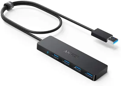 $55.95 • Buy Anker 4-Port USB 3.0 Hub, Ultra-Slim Data USB Hub With 2 Ft Extended Cable [Char