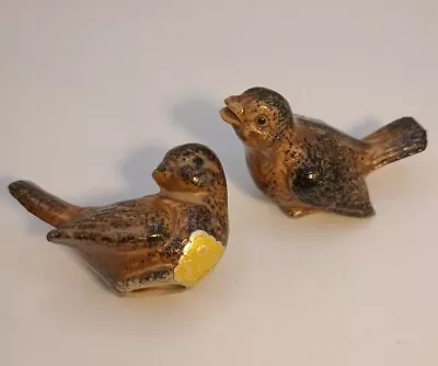 Vintage Otagiri Miniature Ceramic Stoneware Brown Bird Figurines • $16