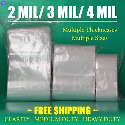 Clear Plastic Zip Lock Bags 2Mil 3Mil 4Mil Poly Reclosable Seal Jewelry Baggies • $7.80