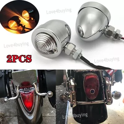 Chrome Motorcycle Turn Signals Lights For Honda Shadow Spirit Aero Ace 1100 750 • $10