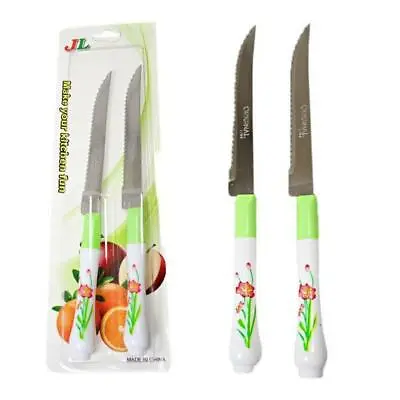 Steak Knives Set Stainless Steel Table Knife Kitchen Cutlery Serrated 246 Pack • £3.49