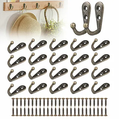 20pcs Hanging Metal Single Hook Clothes Hat Coat Robe Wall Door Hangers Hooks US • $8.97