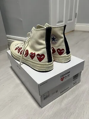 £70 • Buy COMME DES GARCONS PLAY X CONVERSE OCHUCK TAYLOR MULTI HEART 1 - Off White