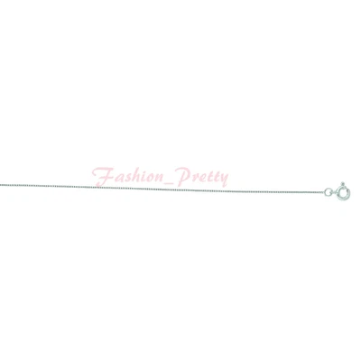 $56 • Buy New!! Pretty 14 Karat White Gold 0.45mm 18 Inch Classic White Box Chain Necklace