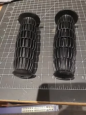 Vintage Style Motorcycle Grips Black- 5 1/8 X 1x 7/8 Handlebars Tracker Chopper • $10.98