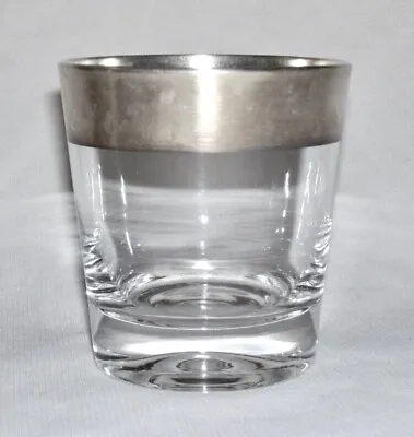 DOROTHY THORPE ~ Vintage 3-1/4  OLD FASHIIONED GLASS (Silver Band) 8 Oz. ~ USA • $18