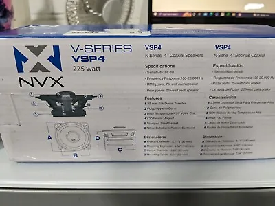 NVX VSP4 150W RMS 4  V-Series 2-Way Coaxial Car Speakers • $30