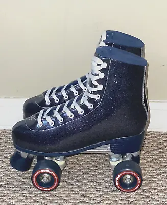 Impala Sidewalk Quad Roller Skates Blue Sparkle Womans Sz 9 Orig $130 • $59.99