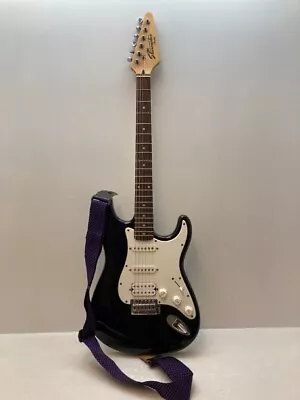 Fender Starcaster Stratocaster Arrowhead Headstock Electric Black Guitar • $180