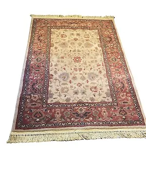 Agra/Rose Karastan Wool Rug Vintage Rajasthan Collection 3’11”x5’6” • $450