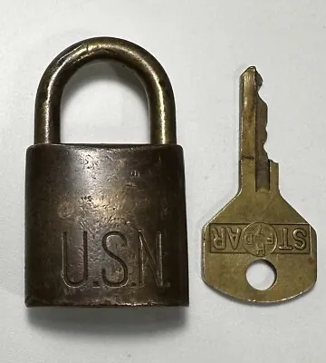 Vintage WW2 Era Wilson Bohannan USN United States Navy Brass Lock 2” W/ Key • $34.99