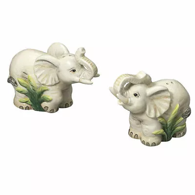 Andrea Sadek Ceramic Elephant Salt Pepper Shakers NEW • $10.39