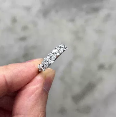 Marquise Simulated Diamond Eternity Band Engagement Ring 14K White Gold Plated • $77