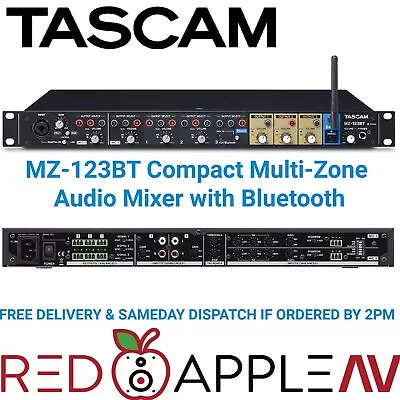 Tascam MZ-123BT 3-Zone Compact Audio Mixer With Bluetooth 1U FREE Delivery • £469.99