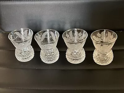 4 Edinburgh Crystal Thistle Pattern Shot / Tot Glasses  • £68.45