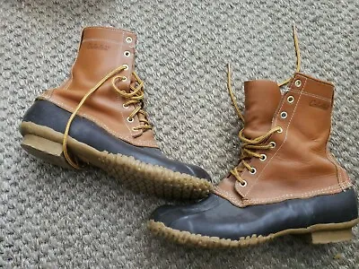Cabelas Mens Duck Boots Brown Lace Up Steel Shank Ankle Work Snow Rain Mud Sz 12 • $49