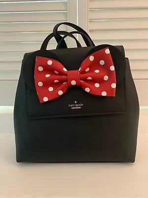  Kate Spade X Disney Minnie Mouse Small Neema Backpack Bag Purse BLACK NWT RED • $50