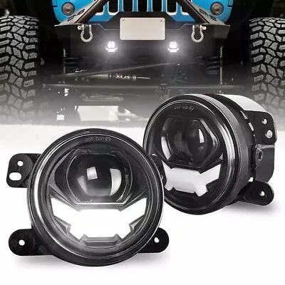 Pair 4Inch LED Laser Fog Lights Front Bumper Driving Lamps For Jeep Wrangler JK • $54.99