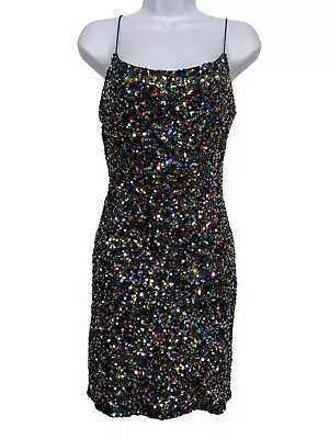 B. Smart Womens Size M Multicolor AO Sequin Bodycon Dress Stretchy Form Fitting • $29.99
