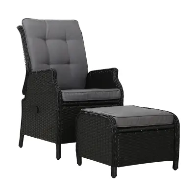 $289.14 • Buy Gardeon Recliner Chair Sun Lounge Setting Outdoor Furniture Patio Wicker Sofa