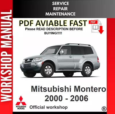 Mistubishi Montero Sport 2000 - 2006 Service Repair Workshop Manual • $8.99