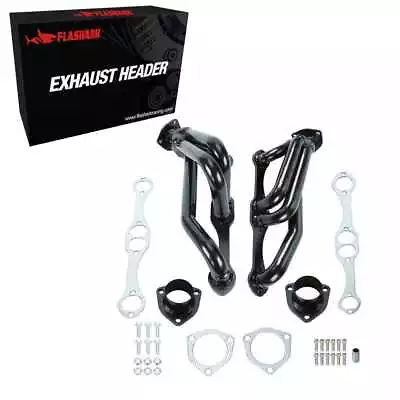 Flashark For Small Block Chevy Blazer S10 S15 283 302 350 V8 Black SS Headers • $179.55