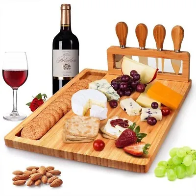 Bamboo Cheese Board -  14 In * 11 In Wooden Charcuterie Meat Serving Tray • $22