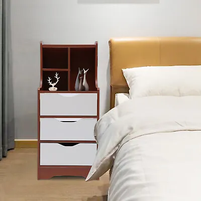 3-Drawer Nightstand With Open Storage Cabinet Bedroom Organizer Stand Cabinet • $57.95