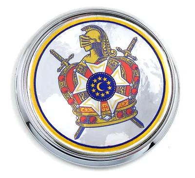 DeMolay De Molay Masonic Flag 2.75  Car Chrome Round Emblem Decal 3D  Badge • $9.99