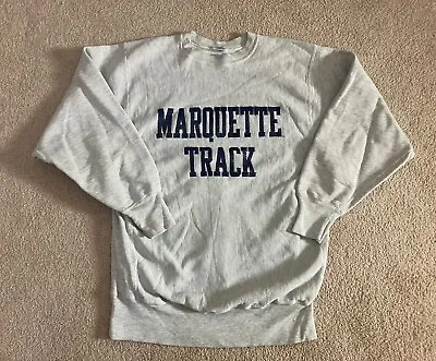 Vintage Champion Sweatshirt XL Marquette University Track Reverse-Weave Distress • $212.48