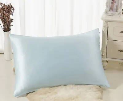 CARLTY'S Silk Pillowcase- Blue- 100% Pure Mulberry Silk- 22 Momme- Flawless Silk • £30.99