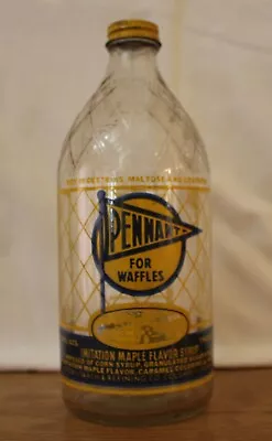 Vintage Glass Bottle Pennant Brand Maple Syrup For Waffles Columbus IN Duraglas • $16.99