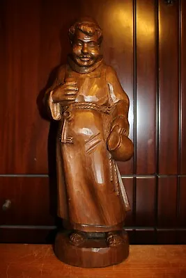 19th 18  Wood Hand Carved Beer Monk Friar Abbot Figure Statue Sculpture Carving • $279.20