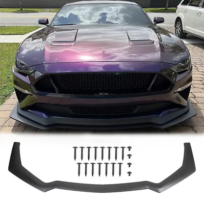 For 2018-2023 Ford Mustang Car Front Bumper Lip Spoiler Splitter Kit Matte Black • $59.65