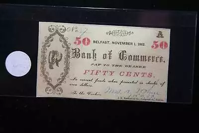 1862 50 Cents Bank Of Commerce Mass Obsolete Currency Store Sale 093062 • $55