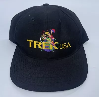 VINTAGE TREK CYCLING HAT Multi Color Snapback Black 80’s 90’s Made In USA • $29.99