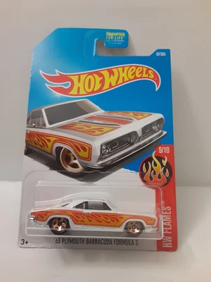 $2 • Buy 2017 Hot Wheels #87 HW Flames 9/10 '68 PLYMOUTH BARRACUDA FORMULA S White Varia