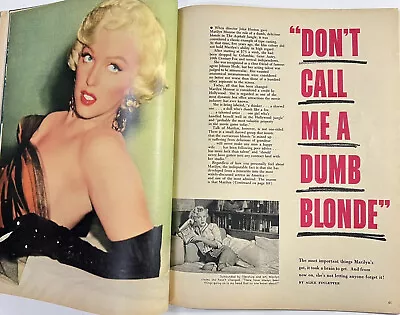 1955 BLYTH Cover MARILYN MONROE Dumb Blonde MODERN SCREEN Vintage Movie Magazine • $58.30