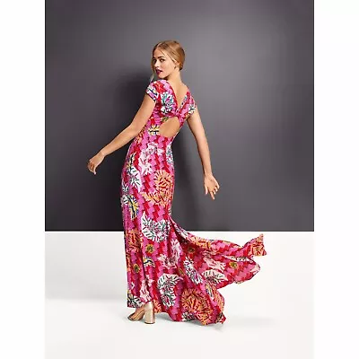 NWT Zac Posen For Target Women's Safety-Pin Print Maxi Dress - Size 10 - Magenta • $105.99